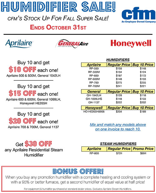 View our September humidifier sales