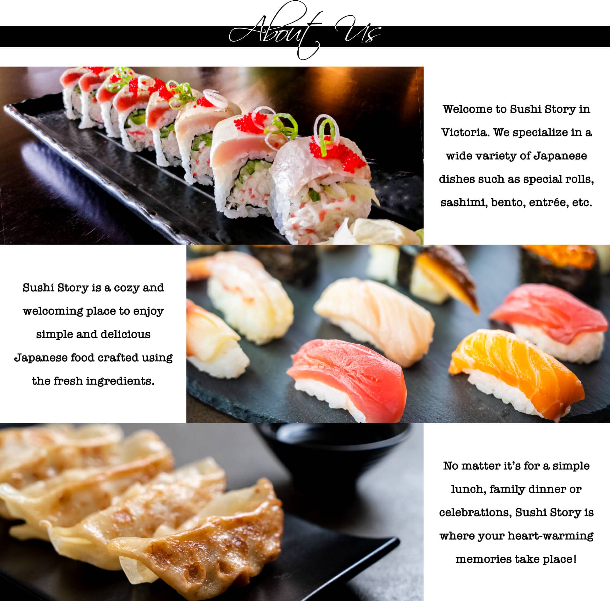 Sushi Story Authentic Japanese Restaurant in Victoria Order Online