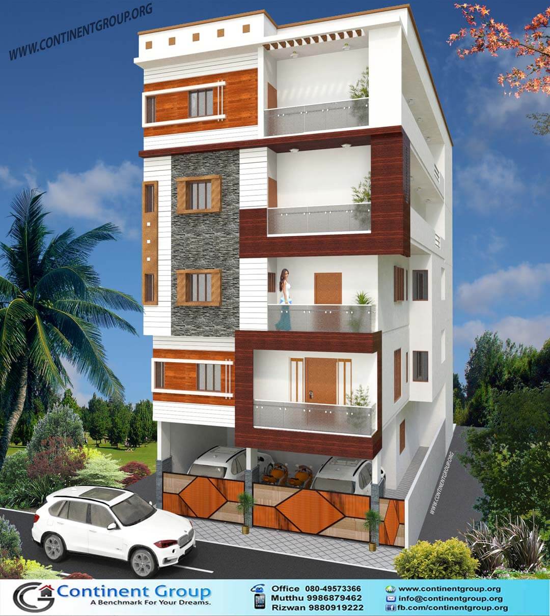 3d building elevation3d front elevation 3D Rendering in