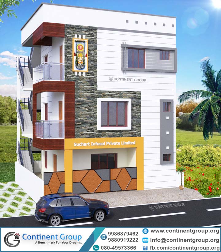 3d building elevation  3d front  elevation  3D Rendering in 