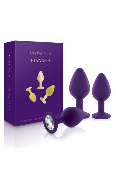 RIANNE S Booty Plug Set 3x Purple Analpluggar paket | | Intimast