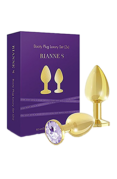 RIANNE S Booty Plug Luxury Set 2x Gold Analpluggar paket | | Intimast