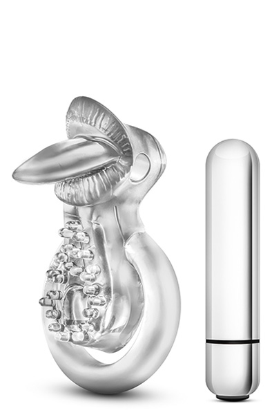 Stay Hard Vibrating Tongue Ring Clear Penisring med vibrator |  | Intimast