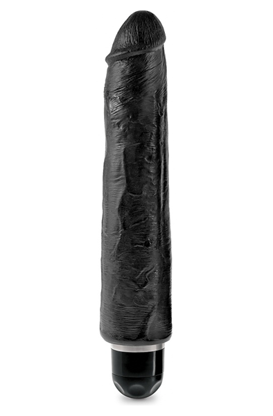 Pipedream King Cock Vibrating Stiffy Black 26 cm Dildo med vibrator | | Intimast