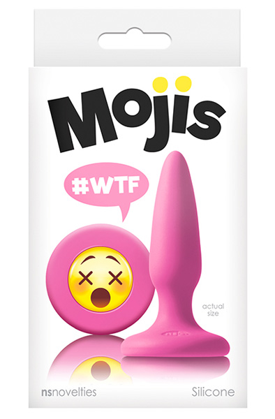 Alternativ bild 1 för Moji's WTF Rosa Mini Silikon Plug med Emoji