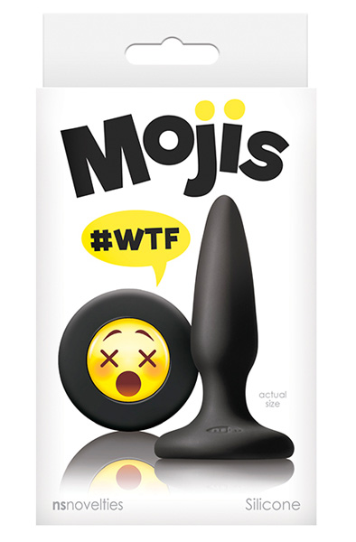 Alternativ bild 1 för Moji's WTF Svart Mini Silikon Plug med Emoji