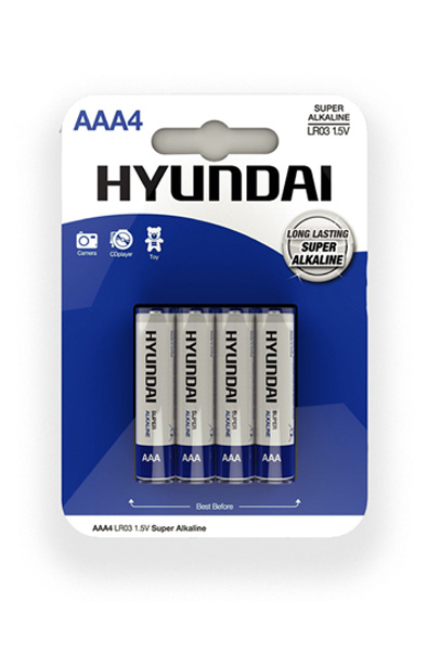 Hyundai Super Alkaline AAA Batteries 4pack Batterier AAA