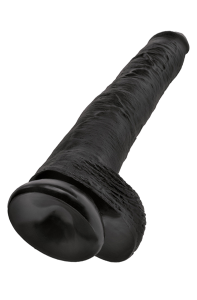Alternativ bild 1 för Dildo med Pung 38 cm - Svart