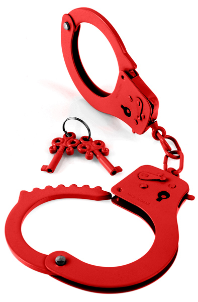 Pipedream Fetish Fantasy Designer Metal Handcuffs Red Handklovar | | Intimast