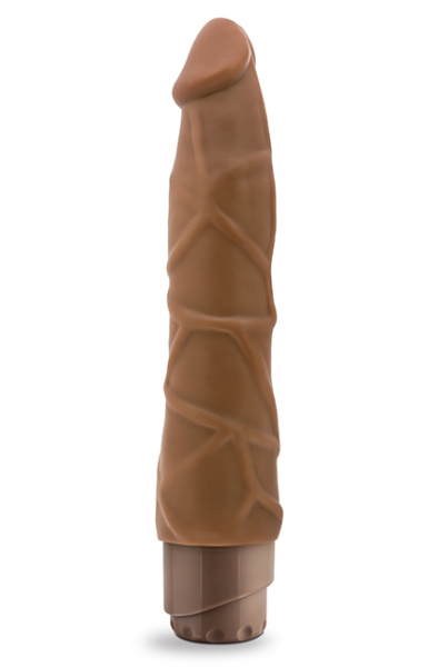 Dr. Skin Cock Vibe 1 Cock 22,5cm Mocha Dildo med vibrator | | Intimast