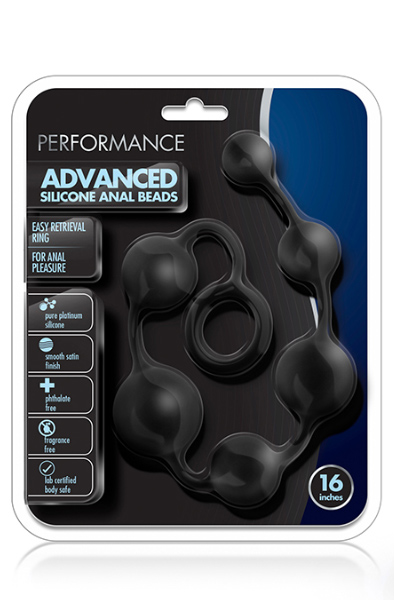 Alternativ bild 1 för Performance Black Silicone - Analpärlor