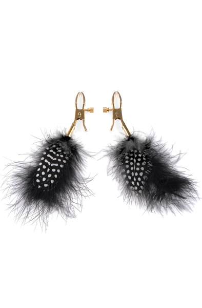 Pipedream Fetish Fantasy Gold Feather Nipple Clamps Bröstvårtsklämmor | | Intimast