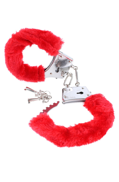 Pipedream Beginners Furry Cuffs Red Röda handbojor | | Intimast