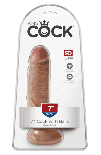 Alternativ bild 1 för Cock with Balls 18cm - Tan