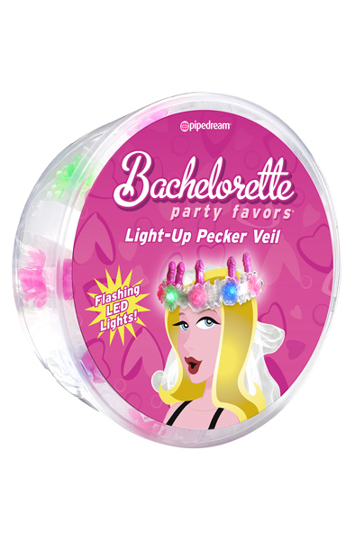 Pipedream Bachelorette Party Favors Pecker Light-Up Veil Ljuskrona med penisar |  | Intimast