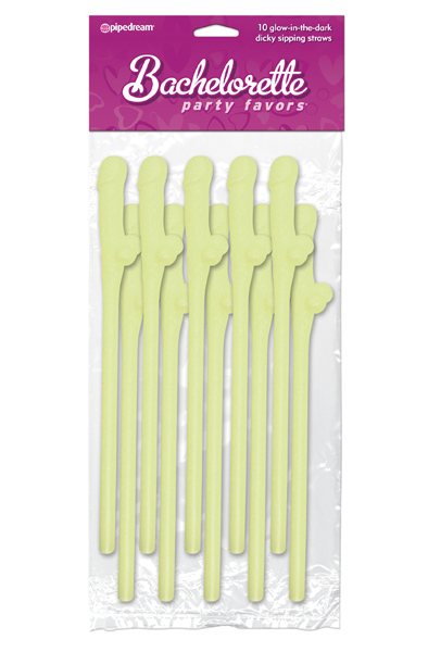 Pipedream Bachelorette Party Dicky Sipping Straws Glow in th Snopp Sugrör | | Intimast