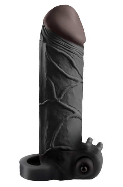Pipedream Fantasy X-tensions Vibrating Real Feel Black Exten Penisförlängare/Sleeve med vibrator | | Intimast