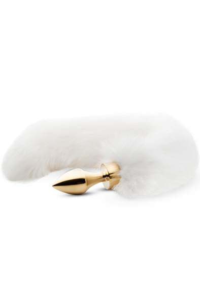 Easytoys Fox Tail Plug Gold/White Analplugg med svans | | Intimast