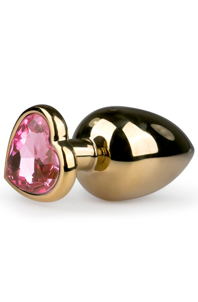 Easytoys Metal Butt Plug Gold/Pink 9,6cm Ø3,8cm Analplugg metall |  | Intimast
