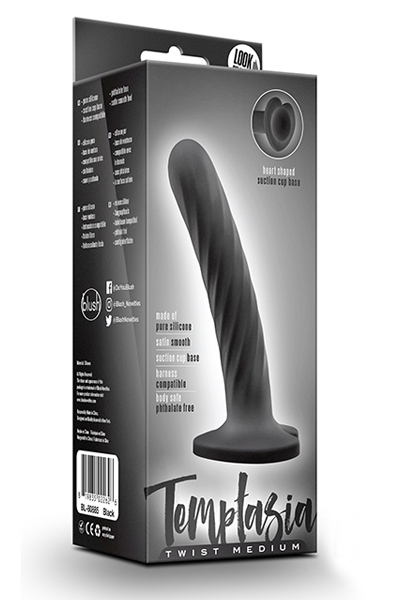 Alternativ bild 1 för Temptasia Twist Black Dildo - Medium