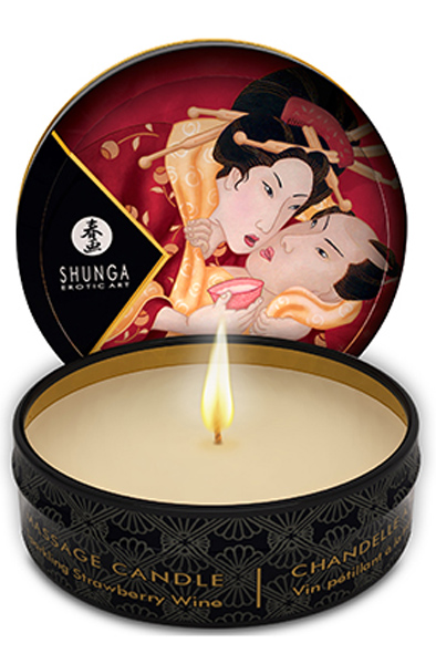 Shunga Erotic Art Massage Candle Sparkling Strawberry 30ml Massageljus | | Intimast