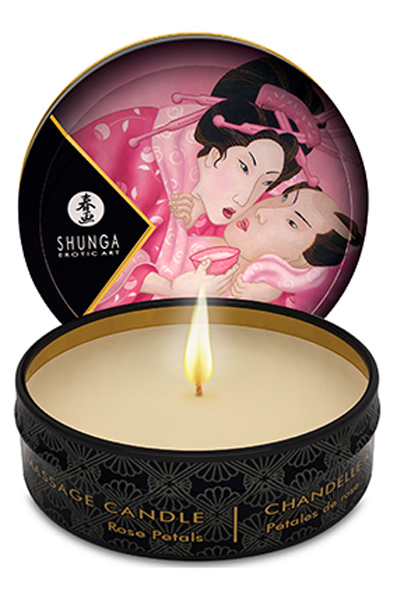Shunga Erotic Art Massage Candle Rose Petals 30ml Massageljus | | Intimast
