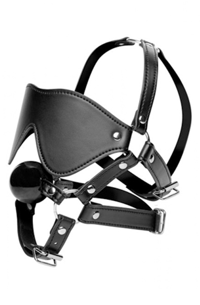 Strict Blindfold Harness & Ball Gag Gagball med harness |  | Intimast
