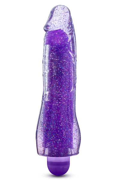 Glow Dicks Molly Glitter Vibrator Purple 20cm Dildo med vibrator |  | Intimast