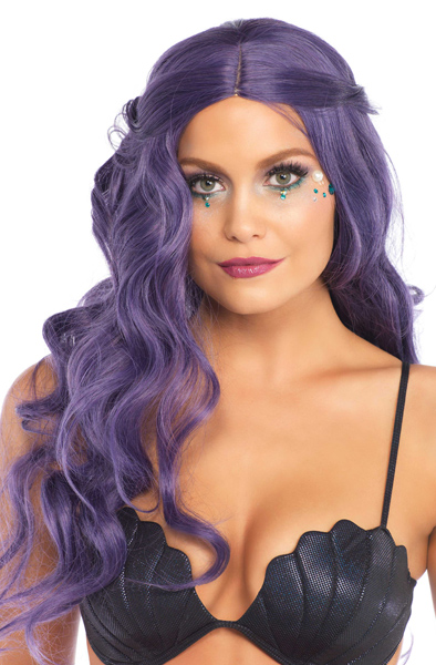 Long Wavy Wig Purple Lila Peruk | | Intimast