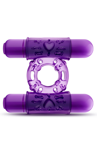 Play With Me Double Play Cockring Purple Penisring med vibrator | | Intimast