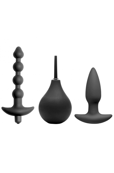 XR Play Hard 4 Piece Silicone Anal Kit Analplugg med vibrator |  | Intimast