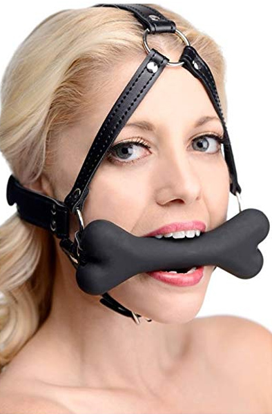 XR Play Hard Hound Bone Gag Head Harness Bit gag |  | Intimast
