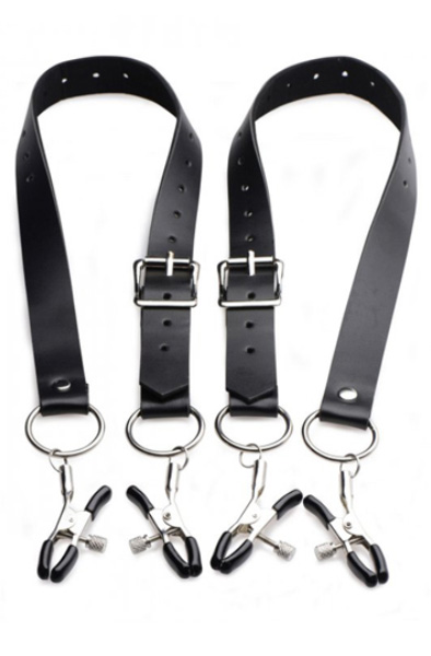 Master Series Spread Labia Spreader Straps with Clamps Blygdläppsklämmor | | Intimast