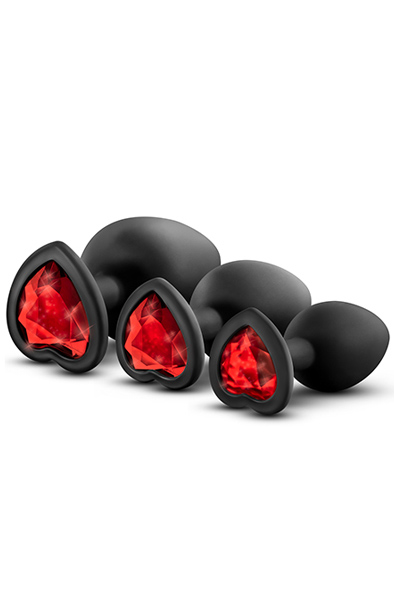 Luxe Bling Plugs Training Kit With Red Gems Analpluggar paket | | Intimast