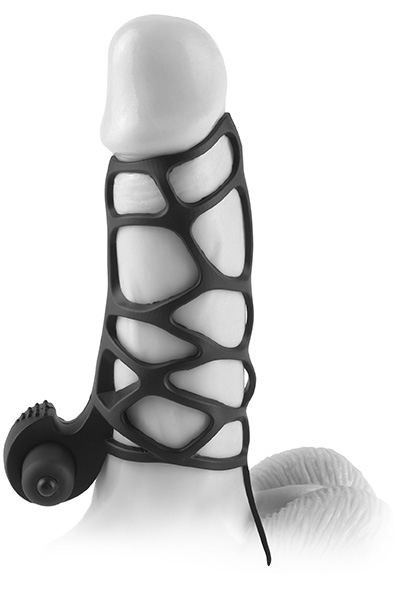 Pipedream X-tensions Extreme Silicone Power Cage Penisöverdrag med vibration | | Intimast