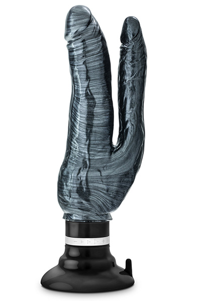 Jet Deux Noir Carbon Metallic Black 25 cm Dubbeldildo med vibrator | | Intimast