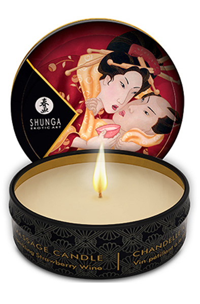 Shunga Erotic Art Massage Candle Sparkling Strawberry 30 ml Massageljus | | Intimast