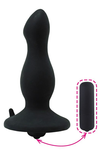TOYZ4LOVERS Anal Bullet Black Analplugg med vibrator