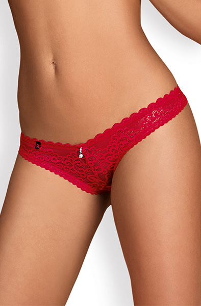 Obsessive Rougebelle Thong Red S/M Spetstrosa | | Intimast
