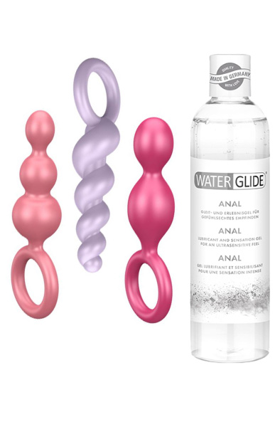 Satisfyer Plugs 3st + Glidmedel Anal 300ml Paketerbjudande |  | Intimast