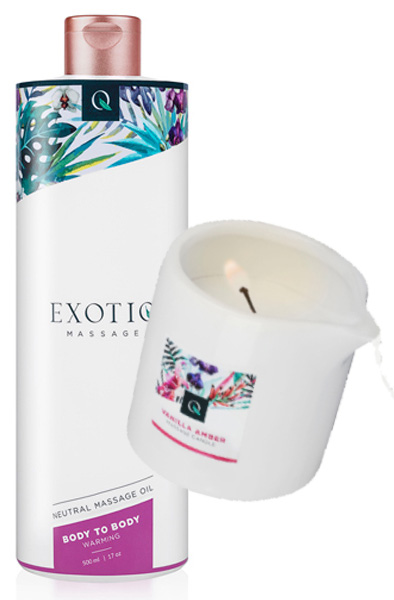 Massage Olja 500ml + Doftljus Vanlilj Paketerbjudande |  | Intimast