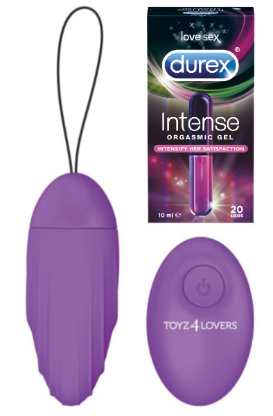 Fjärrstyrt Vibrerande Ägg + Durex Orgasm Gel Paketerbjudande |  | Intimast
