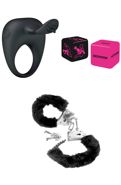 Parpaket Positionstärningar + Handbojor + Penisring Paketerbjudande |  | Intimast