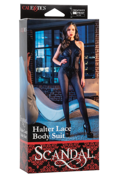 Alternativ bild 1 för Halter Lace Bodysuit - Onesize