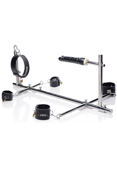 Master Series Imprisoned Metal Stockade With Dildo Positionshållare | | Intimast