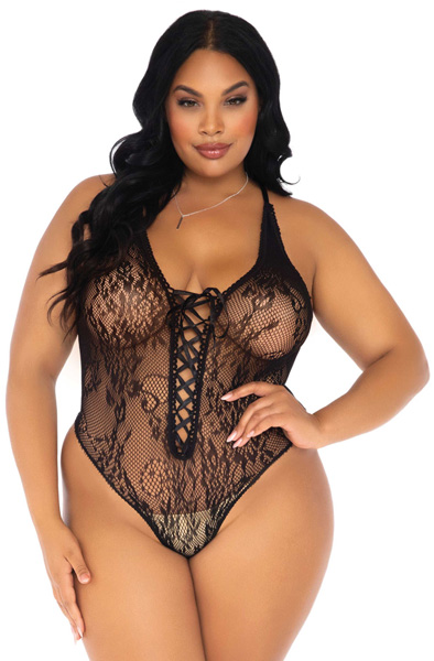 Leg Avenue Floral Lace Thong Teddy XL/XXL Teddy | | Intimast