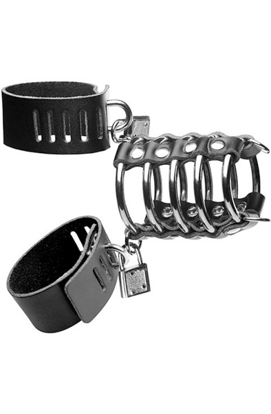 Strict 5 Ring Chastity Device with Cock & Ball Strap Kyskhetsbur |  | Intimast
