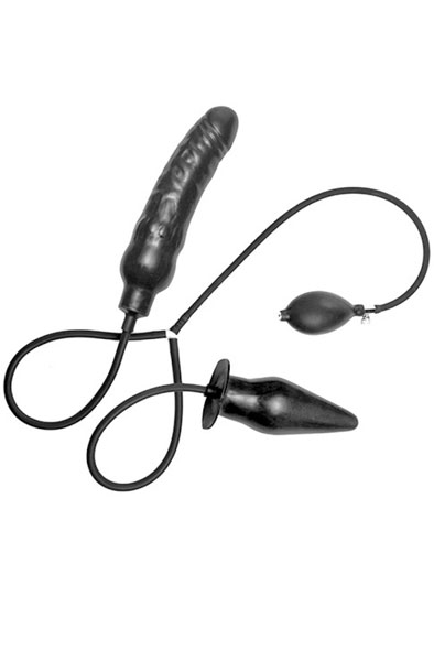 Master Series Double Inflatable Dildo & Anal Plug Uppblåsbar dildo och analplugg | | Intimast