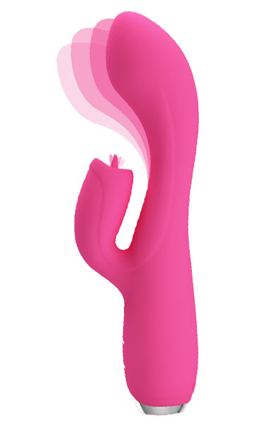 Pretty Love Doreen Pink Rabbitvibrator med roterande tunga |  | Intimast