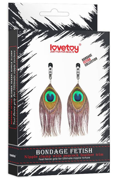 Alternativ bild 1 för Lovetoy Nipple Clamp With Peacock Feather
